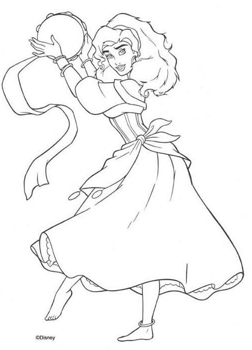 coloriage esmeralda danse gitane